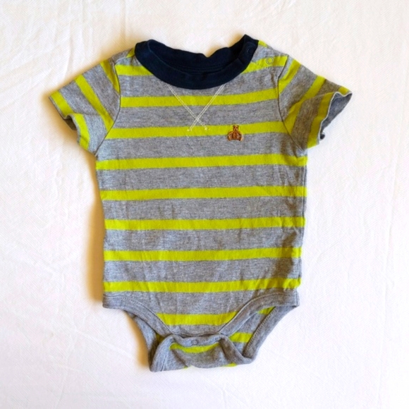 babyGap brannan bear striped short sleeve bodysuit diaper shirt 3 months baby - Picture 2 of 5